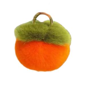 Настоящий талисман на удачу из меха кролика рекс, кукла-брелок хурма плюшевый кулон высота 8,5 см Handsome