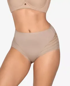Женские кружевные трусы-утягивающие Classic Shaper Panty с полосками Leonisa, коричневый/бежевый