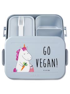 Mr. & Mrs. Panda Дизайн Bentobox «Единорог» для веганов с надписью, пастельно-голубой цвет