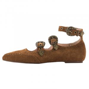 Туфли Мэри Джейн на плоской подошве женские Wonderful couple, Brown