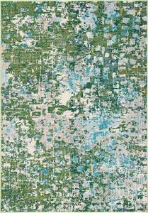 Ковер SAFAVIEH, 67 x 122 см, Madison Collection, Green & Turquoise, дизайн Boho Abstract Distressed, не линяет и прост в уходе, идеален для помещений с высокой проходимостью: прихожая, гостиная, спальня (MAD425Y)