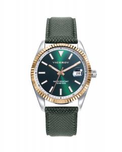 Шикарные мужские часы со стальным корпусом и зеленым нейлоновым ремешком Viceroy, зеленый