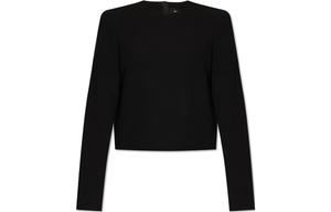 Кроп-блузка с круглым вырезом THEORY, черный