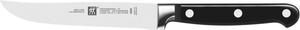 Профессиональный нож для стейков Zwilling S, длина лезвия 12 см, узкое лезвие, рукоятка из нержавеющей стали/пластика с заклепками, черный [Сделано в Германии]