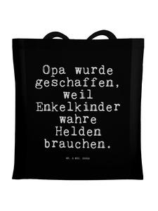 Mr. & Mrs. Panda Джутовая сумка "Дедушка" была создана потому, что... с... в черном цвете