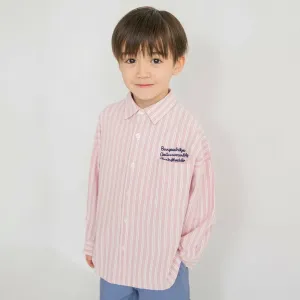 Рубашка с длинными рукавами и вышитым полосатым логотипом Branshes, цвет Pink