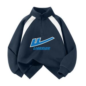 Детский свитшот с полуоткрытым воротником Moderate WARRIOR, темно-синий/h белый edge english label
