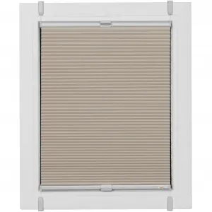 Плиссированные жалюзи Sunlines «Hot-up Style Honeycomb», затемняющие, энергосберегающие, без сверления, с креплением, с фиксацией зажимом Simply-Fix, сотовые плиссированные жалюзи, на заказ, цвет sand/weiß + weiß