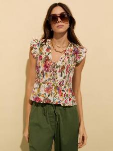 Блузка Mariah Floral Smocked из органического хлопка Baukjen