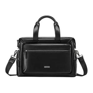 Samsonite Кожаная наплечная сумка через плечо мужская черная