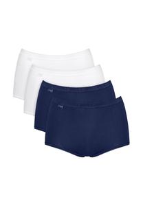 Женские трусы макси, 4 шт. в упаковке - Basic+ Mixi C4P, нижнее белье, хлопок, кружево, логотип, однотонный sloggi, синий