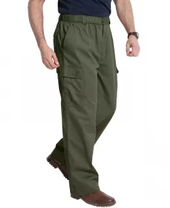 Большие и высокие штаны карго с полностью эластичной талией Kingsize, зеленый