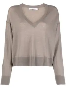 Джемпер тонкой вязки с V-образным вырезом Iro, серый