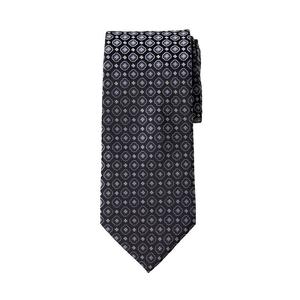 Мужской большой и высокий галстук Ks Signature Collection Kingsize, удлиненный классический галстук с геометрией KingSize, цвет Midnight Black Geo