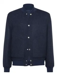 Бомбер в клетку Brunello Cucinelli, синий