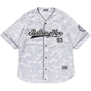 Рубашка Baseball в камуфляжную полоску A BATHING APE, серый