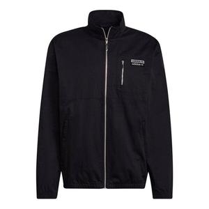 Куртка adidas originals R.y.v. Cotton Twill Double Label Training Sports Stand Collar Logo Jacket Black, черный