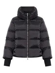 Пуховик с воротником-стойкой на молнии Add, черный