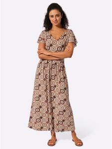 Платье из джерси с принтом цвета папайи и экрю WITT WEIDEN