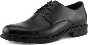 Мужские оксфорды Spring Step BENEL с шнуровкой - классическая кожаная деловая обувь с набойкой и резиновой подошвой, черный