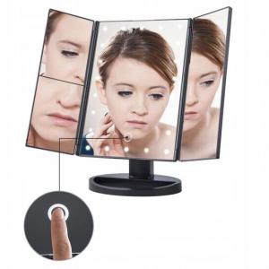 Косметическое зеркало со светодиодной подсветкой ЧЕРНОЕ, Roneberg Beauty, черный