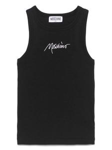 Майка Moschino Kids с вышитым логотипом, черный