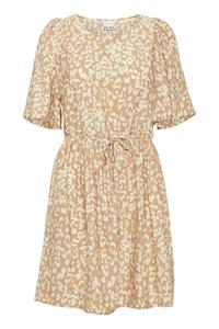 Мини платье ICHI Dress TAMIKO, цвет camel/ecru