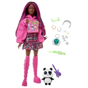 Детская кукла Barbie Extra розовый Set doll, розовый