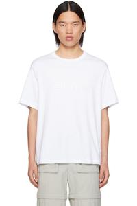 Белая вышитая футболка Helmut Lang