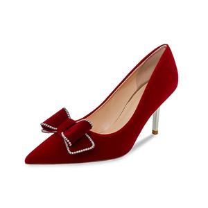 BIGTREE Туфли на тонком каблуке, женские, красные