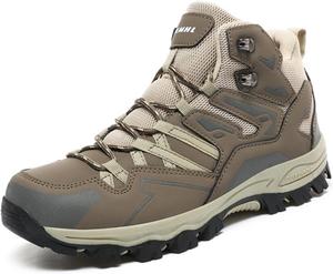 Женские водонепроницаемые походные ботинки, боевые ботинки Echo Mid, походные ботинки, дамские повседневные ботинки Foboined, Brown-03