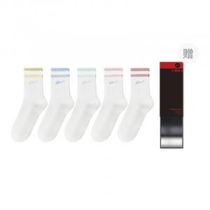 Женские носки Warrior Mid Calf 5 пар, светло-желтый, светло-голубой, светло-зеленый, светло-розовый, цвет сакуры