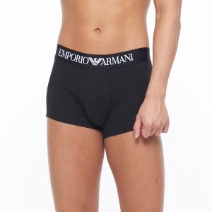Трусы-боксеры EMPORIO ARMANI с культовым логотипом, эластичный хлопковый, европейский размер, цвет 98. Black