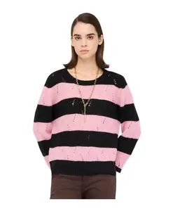 Полосатый свитер из шерсти и альпаки. Liu Jo, мультиколор