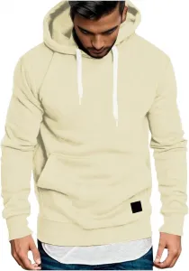 Толстовка с капюшоном для мужчин, уютная, с длинным рукавом и карманами