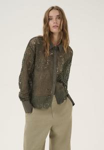 Блуза My Essential Wardrobe Button-down blouse, Sea Turtle/Green