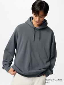 Толстовка с капюшоном sweat Uniqlo, цвет 08 серый