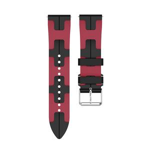 IBOANN Часы Strap All Compatibility Silicone Material 207mm, Black Burgundy