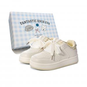 Низкие женские кроссовки FANTASTIC XBOX, Beige Yellow (Custom Puppy Box)