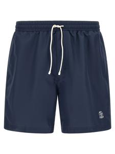 Купальник с вышивкой логотипа Brunello Cucinelli, синий