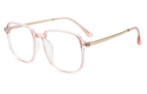 MUZU Пластиковая квадратная оправа для очков TR/Memory унисекс, Transparent Orange