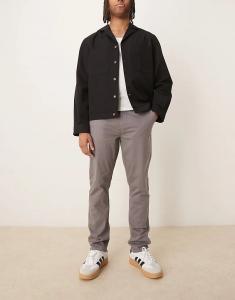 Узкие брюки чинос темно-серого цвета New Look