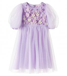 Тюлевое платье с цветочной аппликацией Tutu Du Monde, Pastel Lilac
