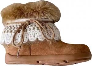 Ретро теплые женские ботинки на толстой подошве с шнуровкой. Внутри удобные и мягкие, сохраняют тепло вашим ногам. Милые и очаровательные. Clolinde, Brown