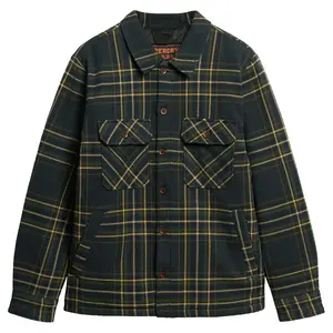 Верхняя рубашка Superdry Surplus Check Quilt, зеленый