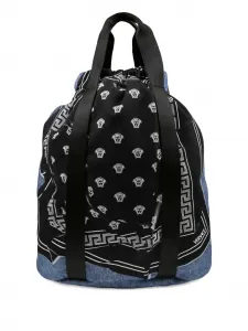 Рюкзак с узором Medusa Versace Kids, черный