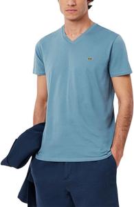 Мужская футболка Lacoste с коротким рукавом и V-образным вырезом из хлопкового джерси Pima, Limestone