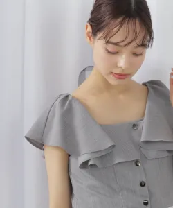 Укороченная блузка из ткани, напоминающей лен, синий Jill By Jill Stuart