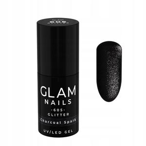 Гибридный лак для ногтей Glam Nails 605 Charcoal Spark 6 мл