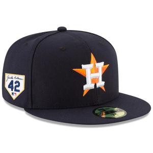Мужская облегающая шляпа New Era Navy Houston Astros 2023 Jackie Robinson Day 59FIFTY